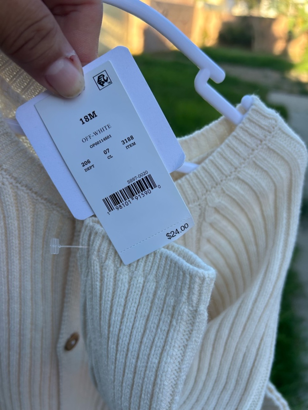 Cream Ribbed Button-Front Knit Romper - Picture 6 of 9